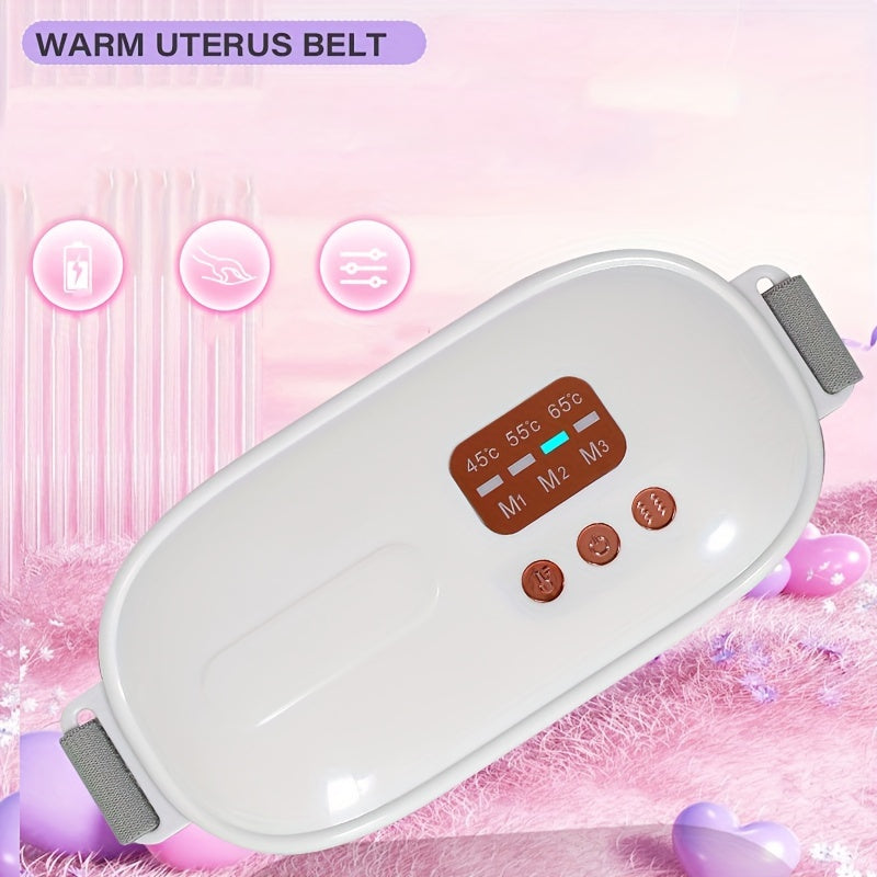 CMH qayta zaryadlanadigan isitiladigan massaj kamar, ayollar uchun moslashtiriladigan harorat, USB/akkumulyator bilan ishlaydi, xola va qizlar uchun ideal sovg'a, terapevtik kamar, ko'p funksiyali bel kamar.