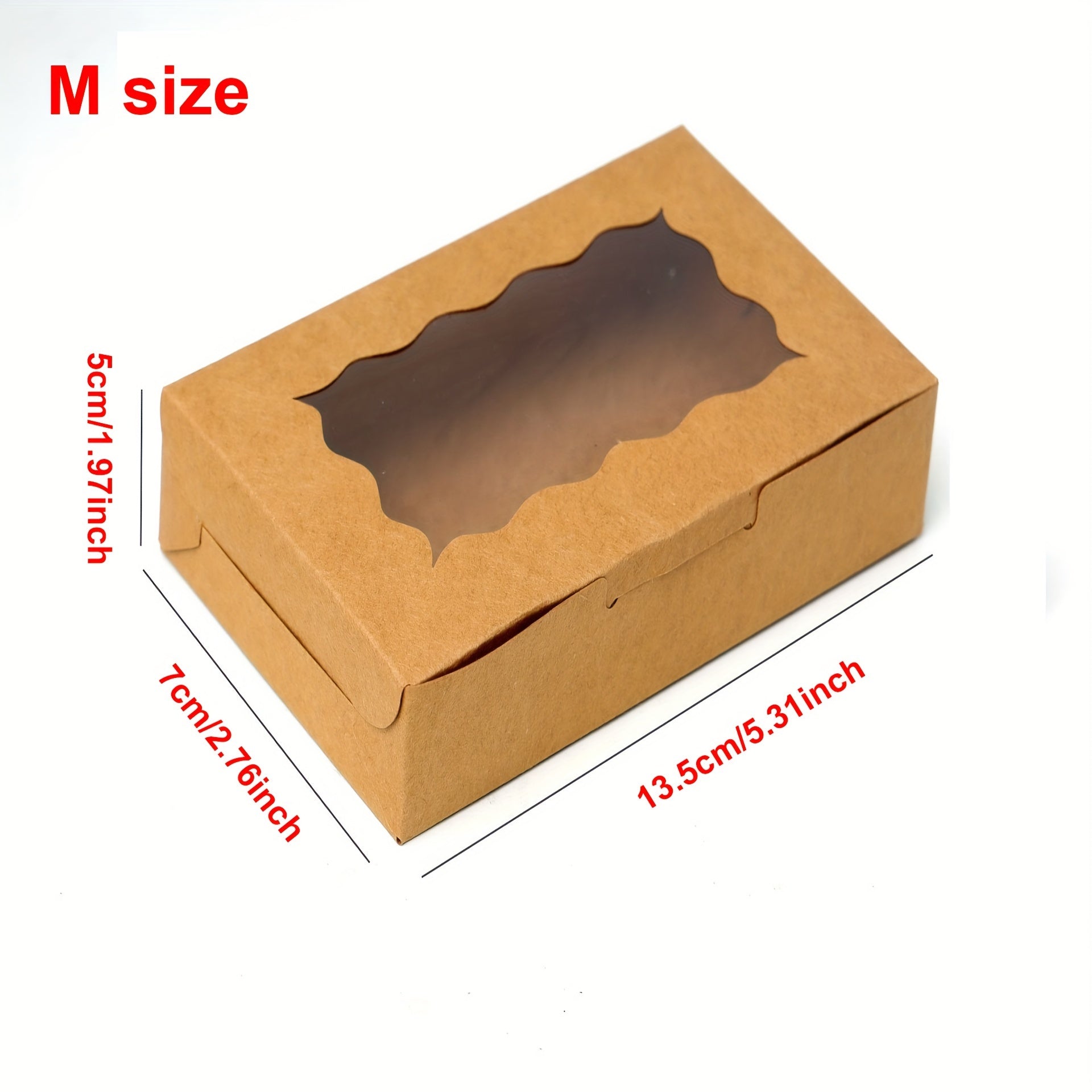 30-Pack Kraft Paper Bakery Boxes with Clear Window for Cookies Cupcakes and Candy