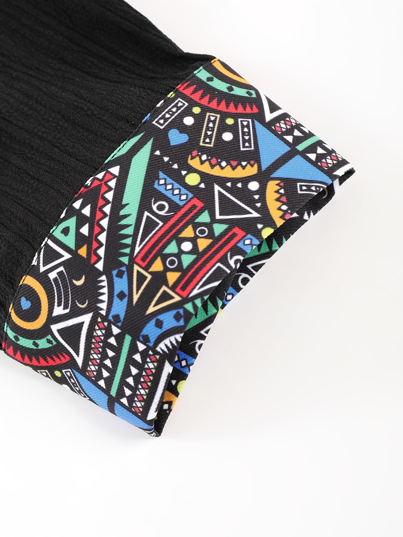 Men's Casual 2-Piece Set Geometric Print Shirt and Drawstring Pants Polyester