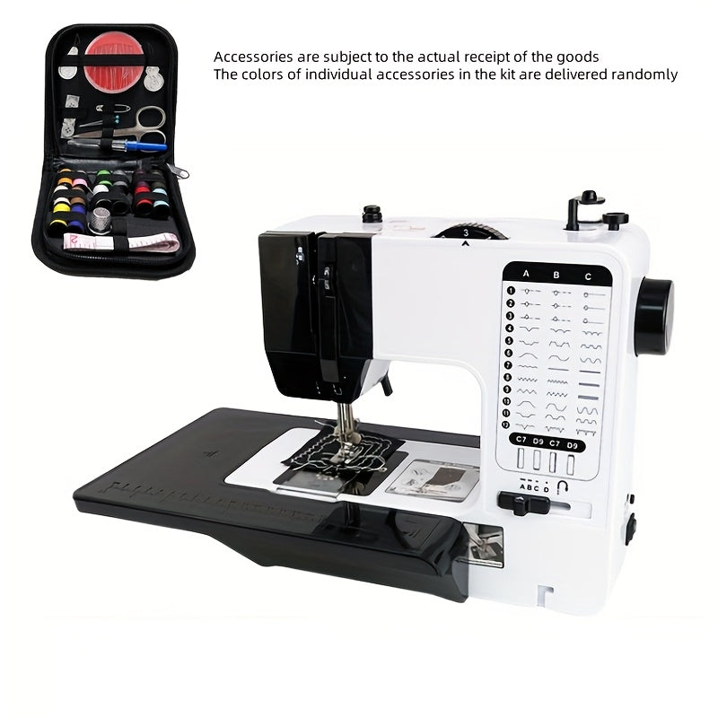 Portable European Regulation Sewing Machine with Foot Pedal for Beginners White