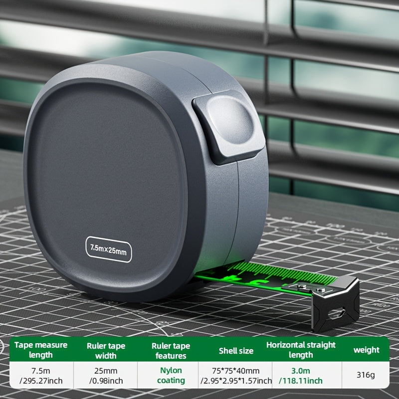 Digital Tape Measure Waterproof ABS Self-Locking Fluorescent Green 5 7.5 10.1 Meter