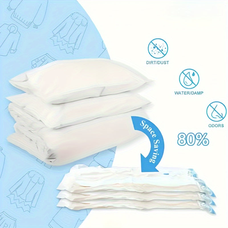Vacuum Compression Storage Bags Set with Manual Pump for Travel and Winter Clothes 3 Sizes