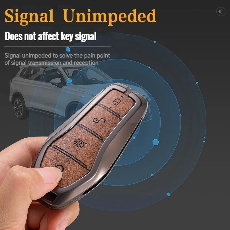 Коричневая кожаная обложка для ключей из PU с металлическим брелоком стильный органайзер для ключей