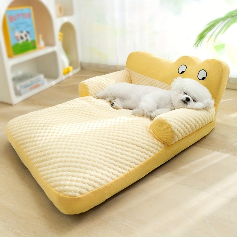 Pet Sofa Bed for Small to Large Dogs Polyester Cartoon Style Comfortable Pet Bed