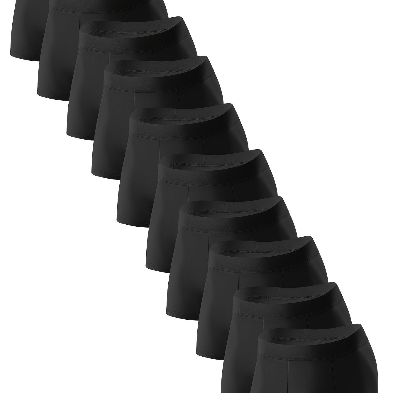 10 dona erkaklar uchun oddiy rangli nafas oladigan, tez quriydigan sport ichki kiyimlar, qora, S-XXL