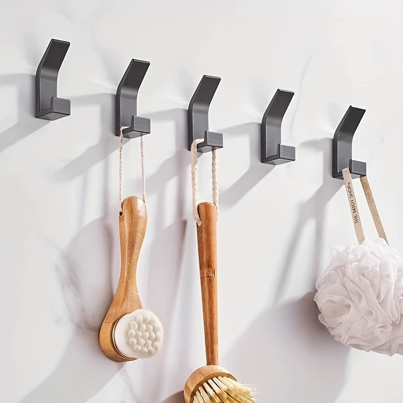 Set of 5 Self-Adhesive Plastic Wall Hooks for Kitchen and Bathroom Organization