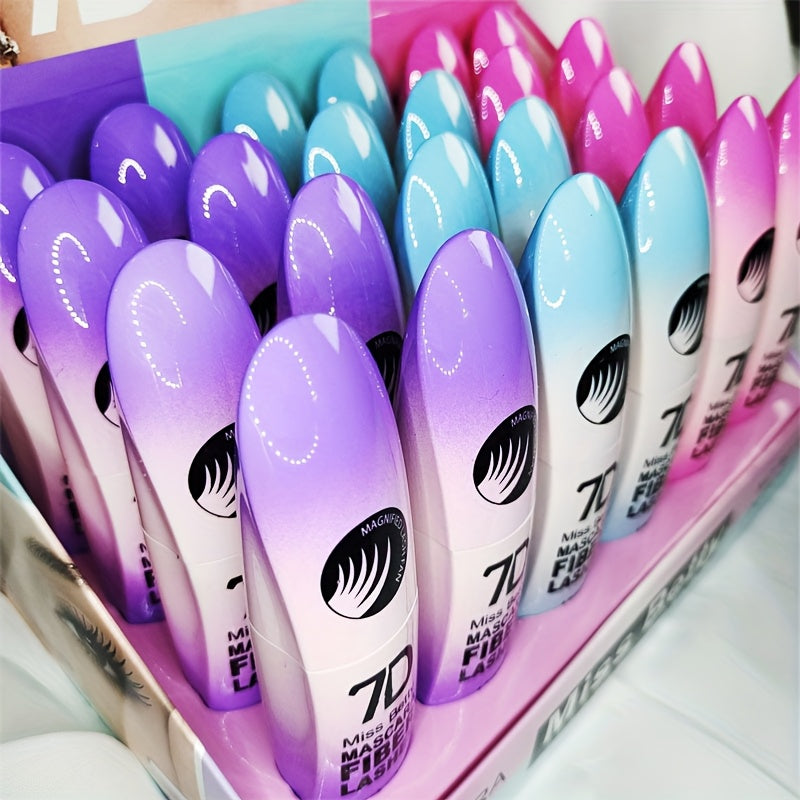 3-Donali suv o'tkazmaydigan, ifloslanishga qarshi 7D tolali kirpik maskarasi, uzoqroq, qalinroq va tabiiy qora uchun