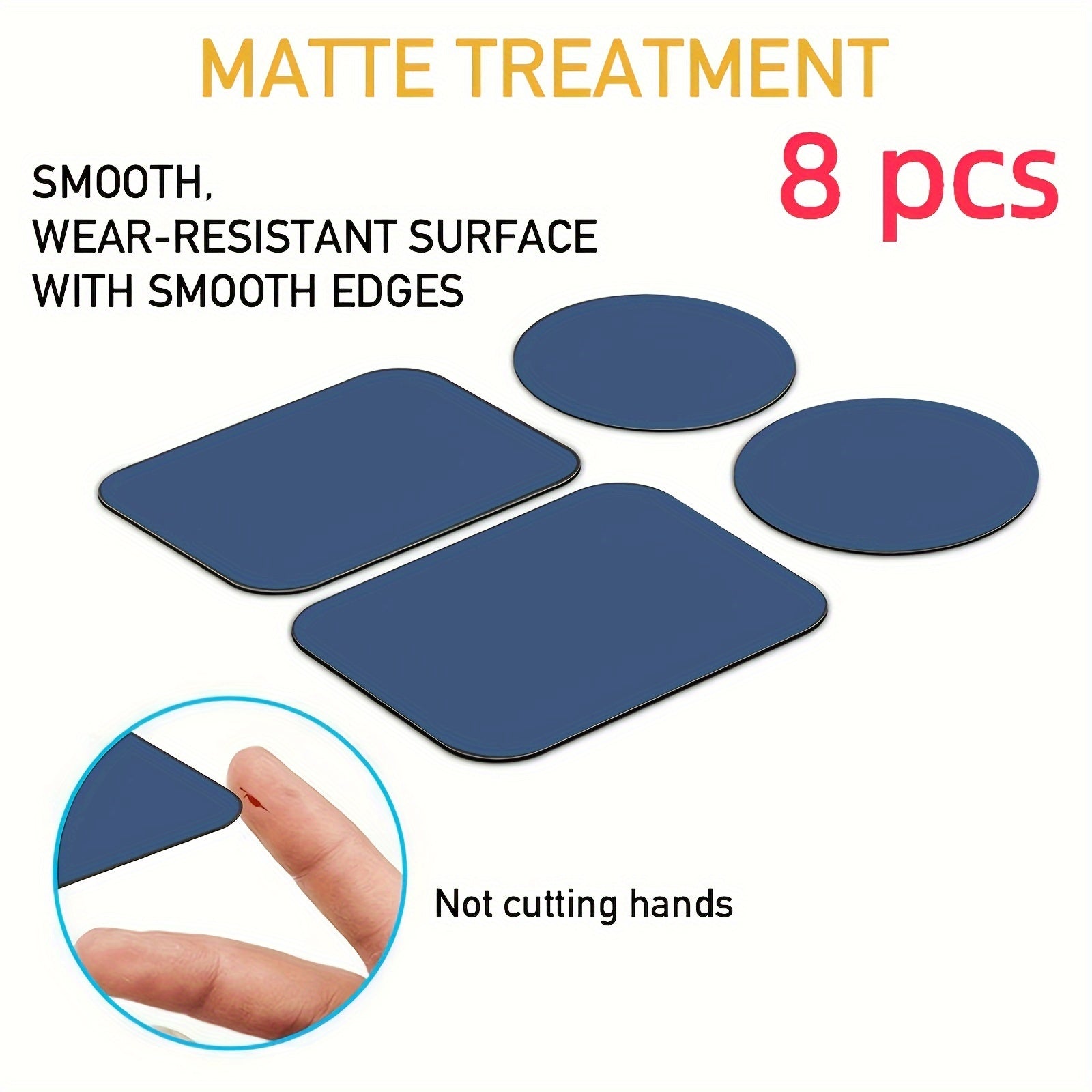 8Pcs Car Magnetic Phone Mounts Black Iron Sheets Secure Mobile Holders