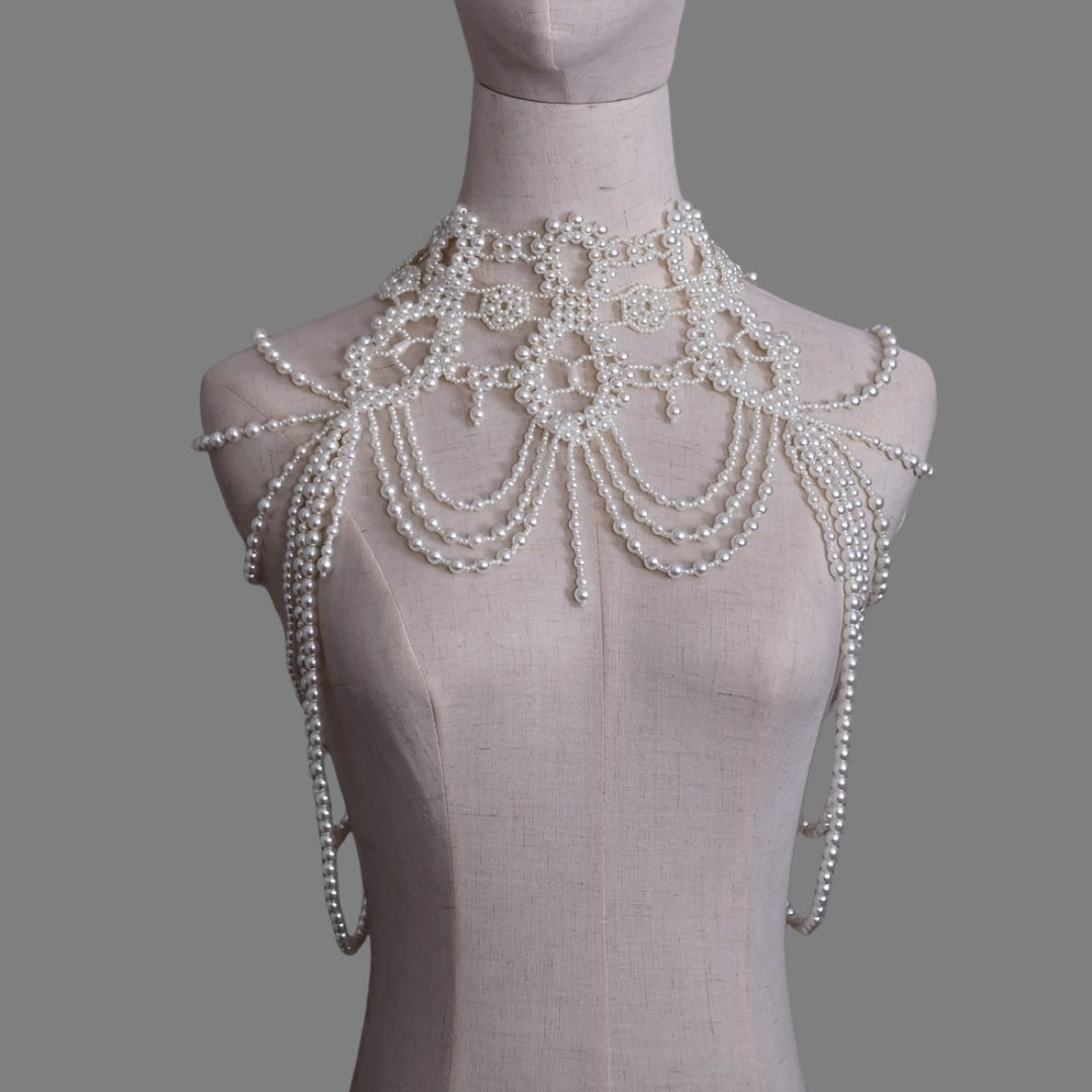 To'y va Maxsus Tadbirlar uchun Beadli Yelka Zanjiri Qizil To'y Shali va Sharf