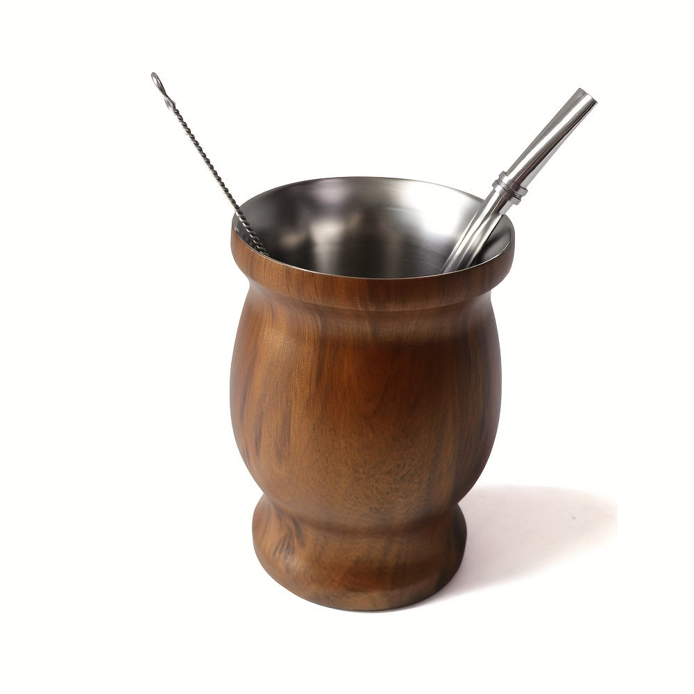 8oz Stainless Steel Yerba Mate Cup and Bombilla Set with Brush and Straw