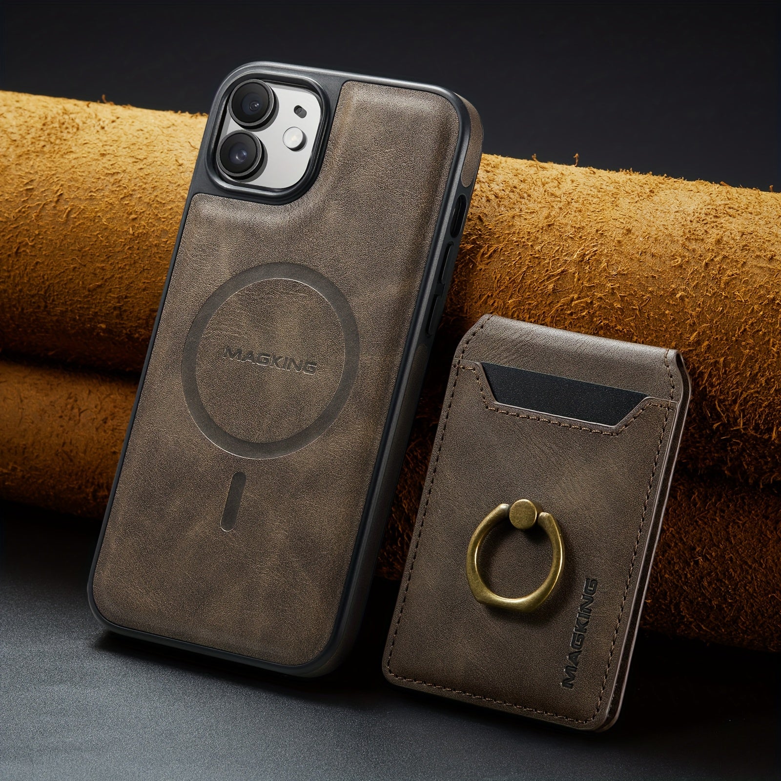 Detachable Faux Leather Phone Case with Magnetic Card Slots Kickstand RFID Blocking for iPhone 12-16 Pro Max Plus