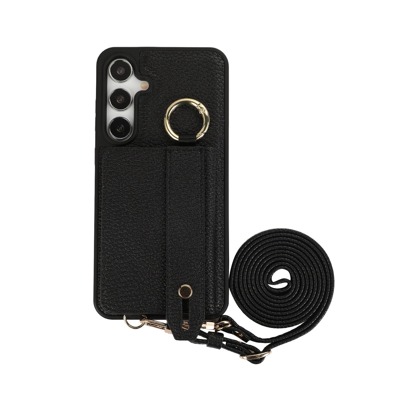 Faux Leather Crossbody Phone Bag for Samsung Plus with Wallet Card Slots Lanyard