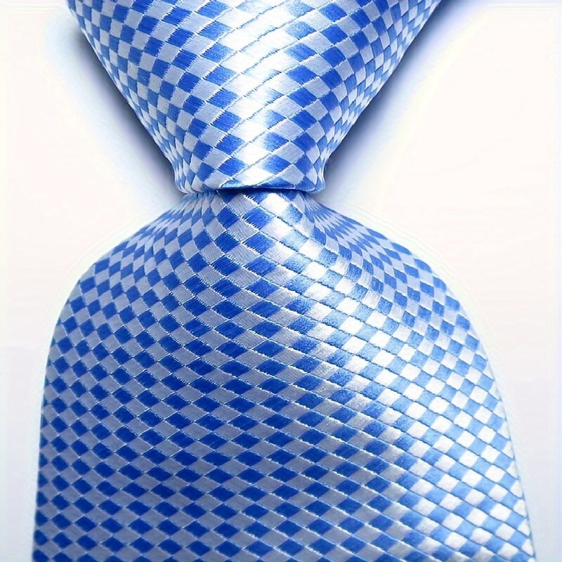 Men's Plaid Pattern Wide Business Casual Necktie