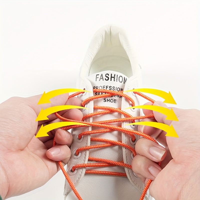 2 Pairs Elastic No Tie Shoelaces for Adults Sports Sneakers Rope Laces