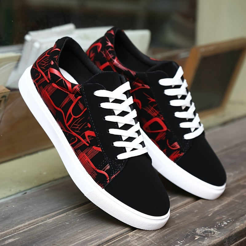 Men's Canvas Sneakers Low Top Lace-Up Skateboard Shoes Breathable Lightweight Durable All-Season