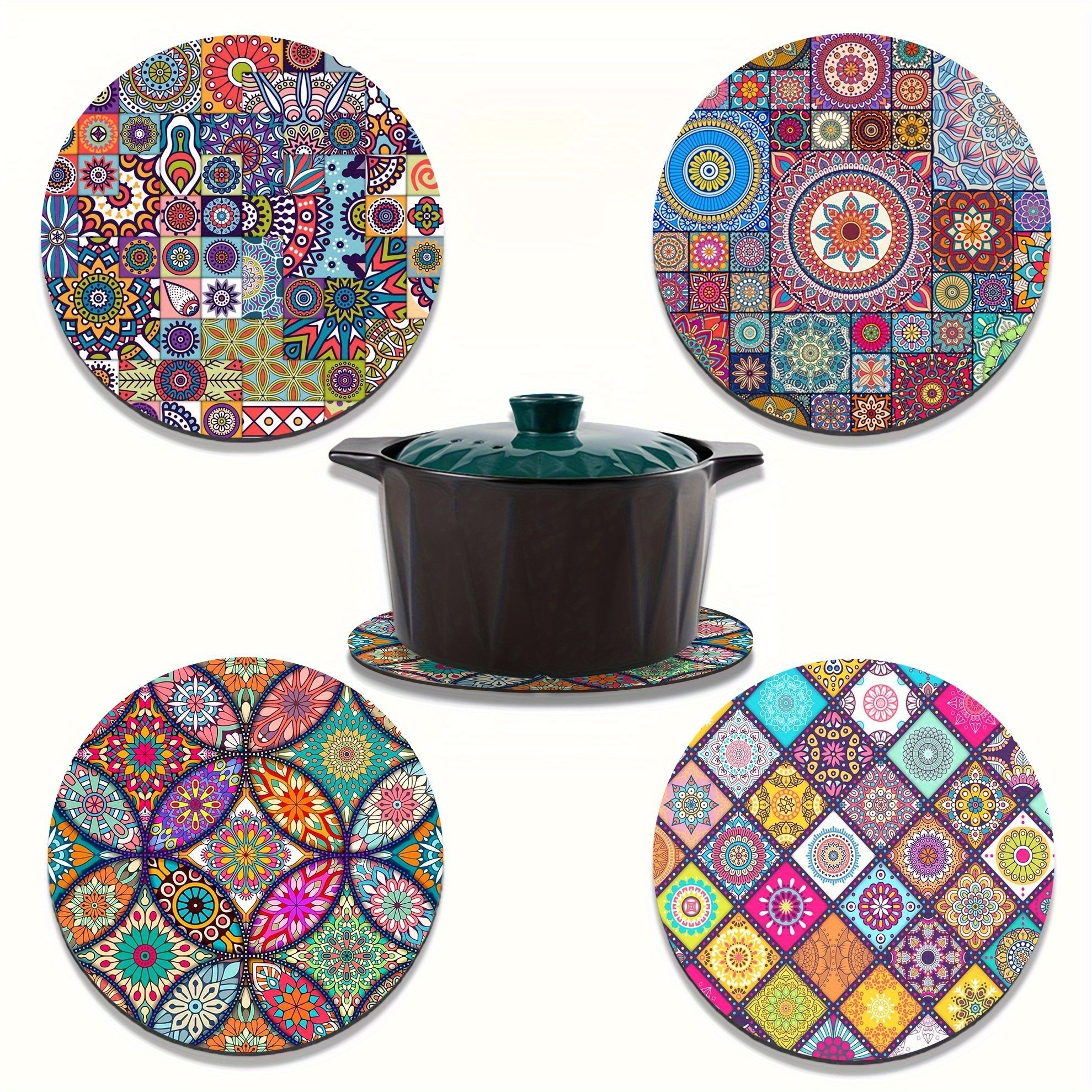 Wooden Placemats Set of 4 Heat-Resistant Non-Slip Easy to Clean for Home Office Party