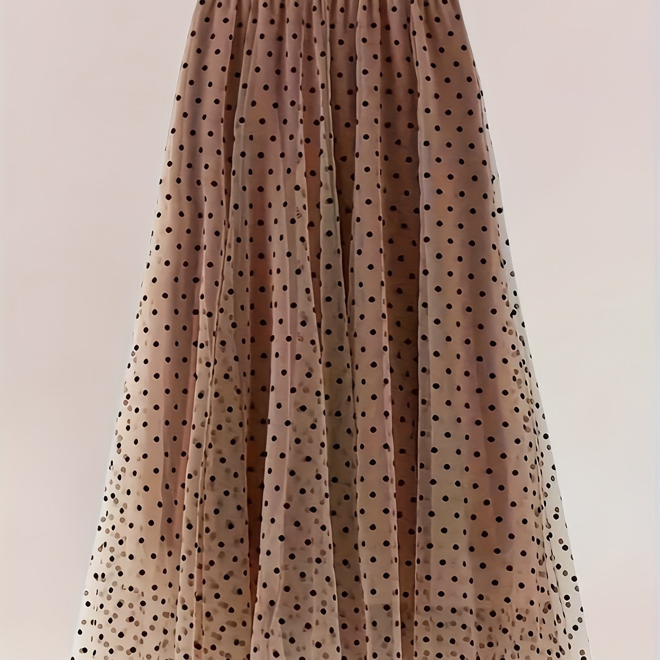 Plus Size Polka Dot Sheer Skirt Lightweight Polyester Flared Summer Beach Cover-Up