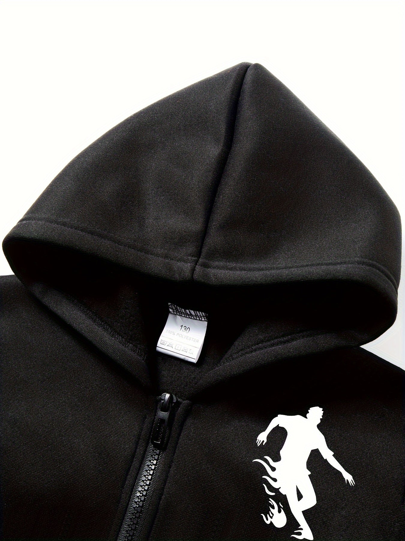 Conjunto de chándal con capucha y estampado de jugadores de fútbol para niñas, chicas y niños, de poliéster, casual, para otoño e invierno