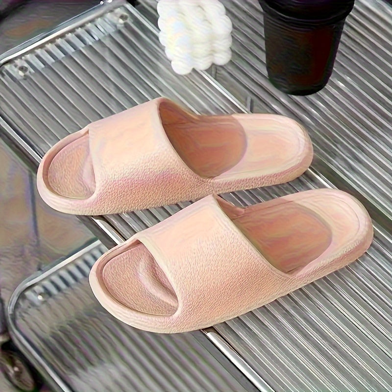 Unisex EVA Slides Soft Non-Slip Indoor Outdoor Bathroom Slippers Beige White