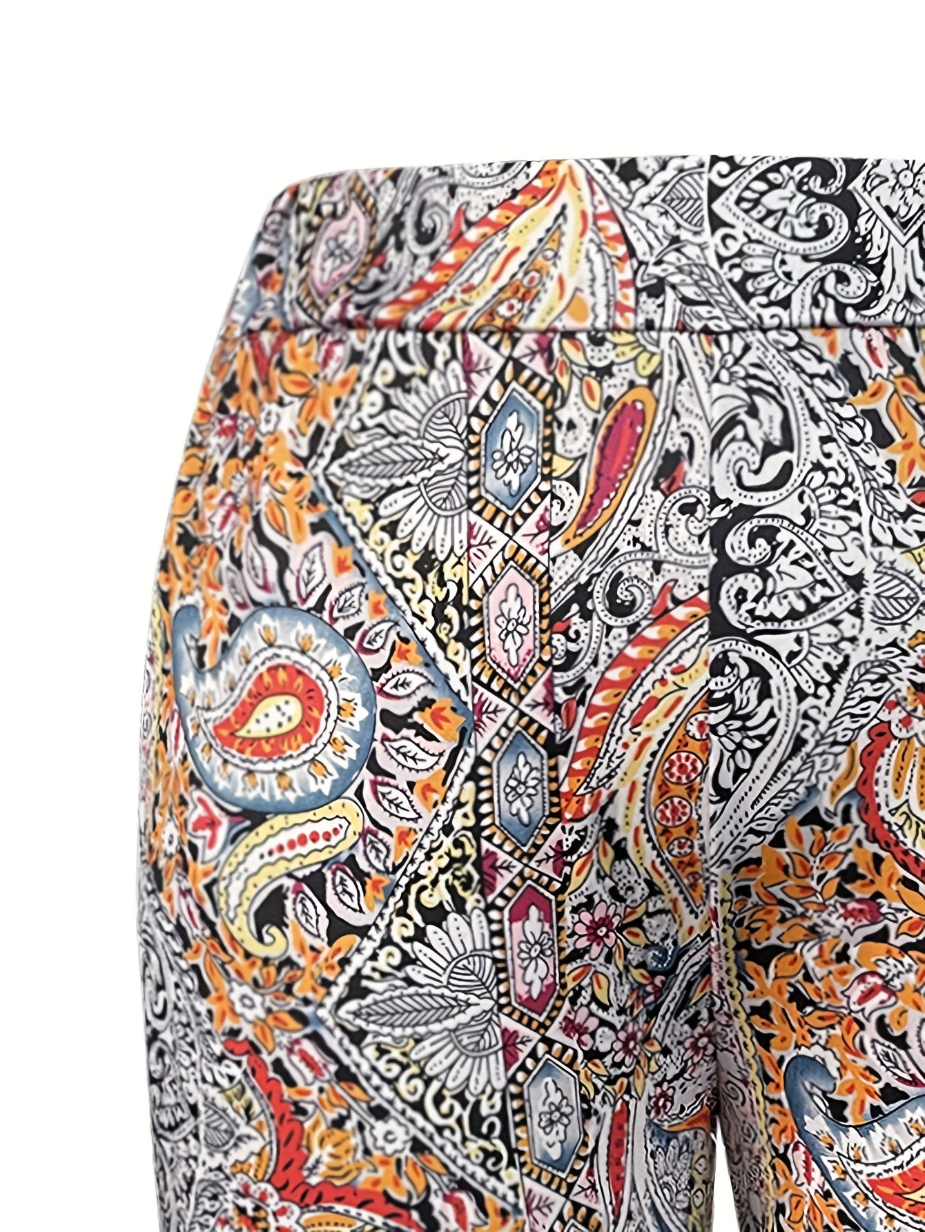 Women's Printed Stretchy Three-Quarter Wide-Leg Pants