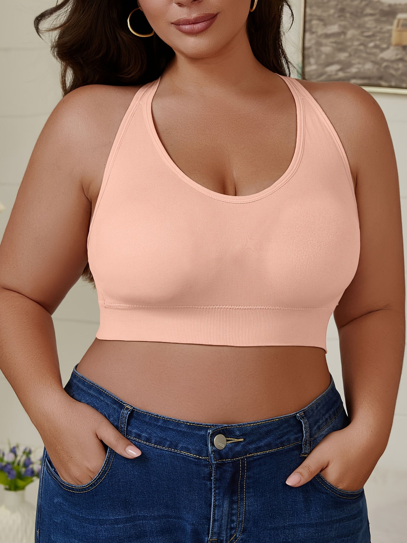 Plus Size Sports Bra Set Seamless Breathable High Support for Yoga and Running