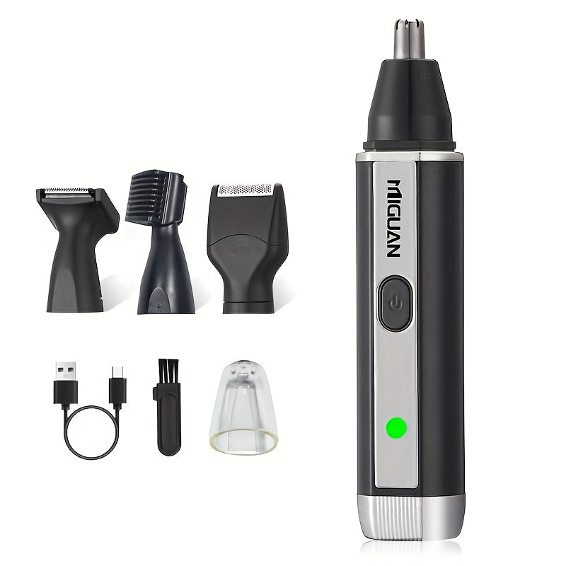 Мужской USB-заряжаемый 4-в-1 набор для ухода за носом, ушами, бородой и бровями