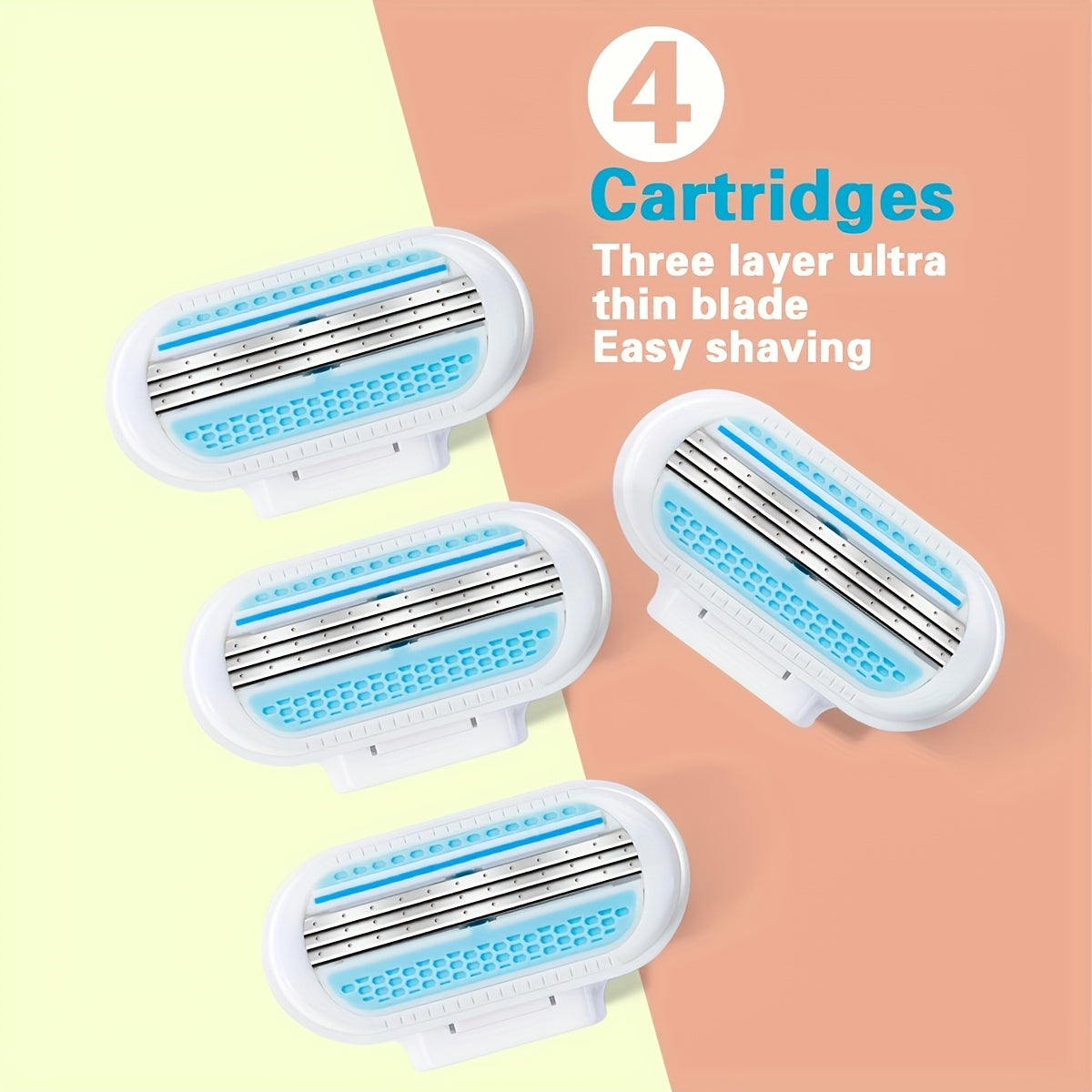 Women's Hypoallergenic Stainless Steel Bikini Razor with 3-Layer Blades Reusable Body Hair Removal