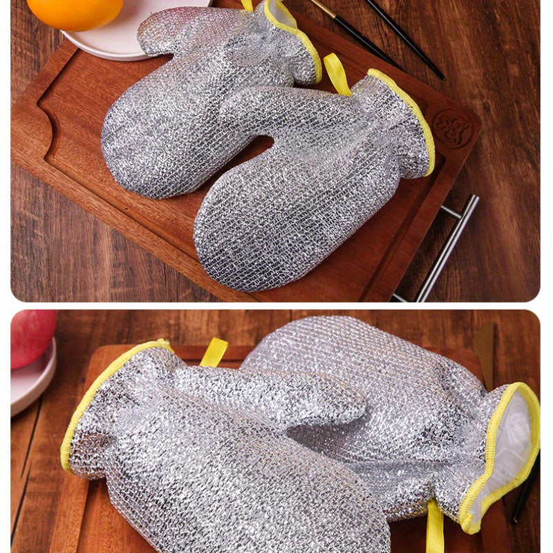 Oshxona Idishlarni Yuvish Qo'lqoplari - Isiga Qarshi, Suv O'tkazmaydigan va Samarali Tozalash Uchun Ichki Tozalovchi Bilan Jihozlangan