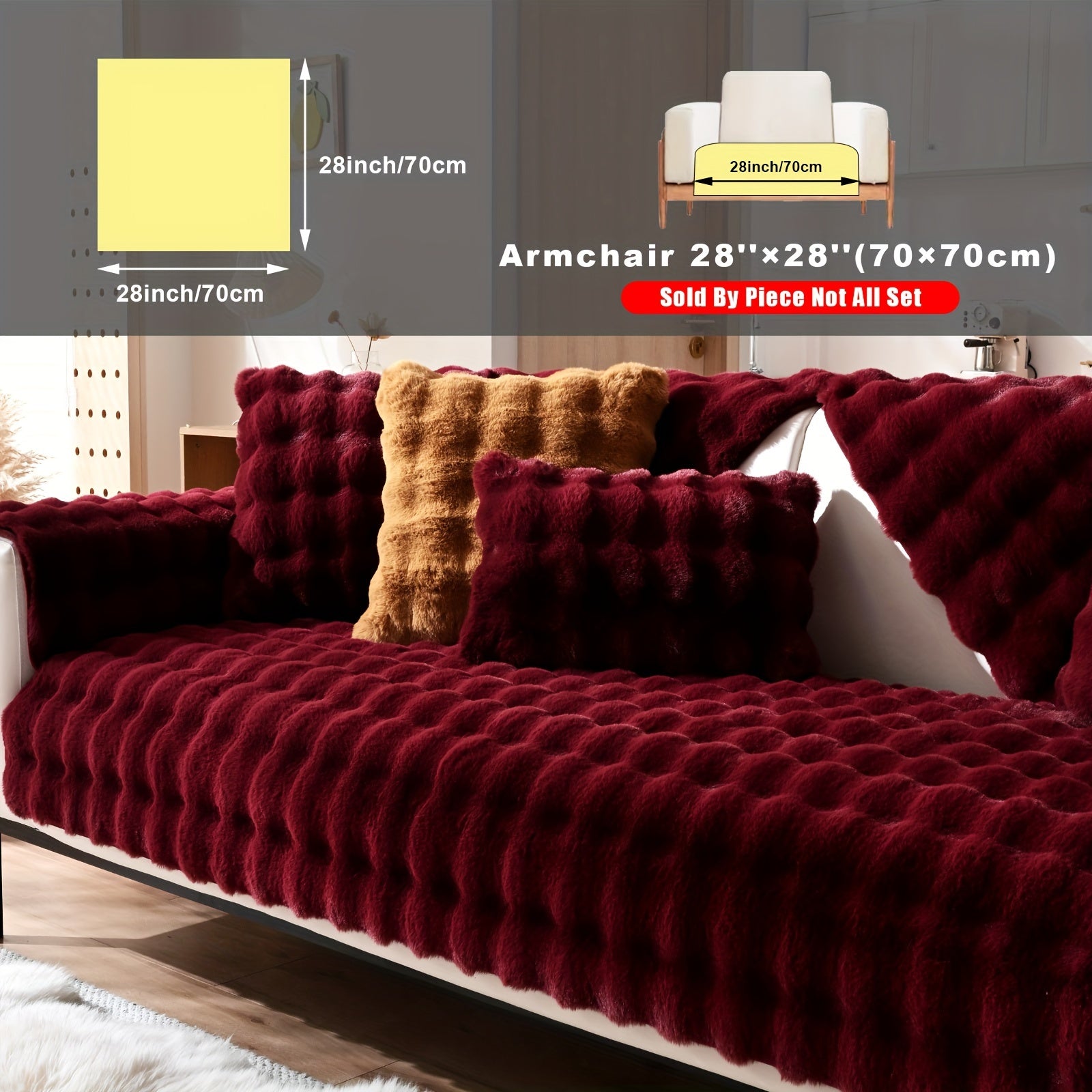 Накидка на диван из флиса для 2-4 местных диванов в 8 цветах, моющаяся в машине, дружелюбная к питомцам, современный дизайн