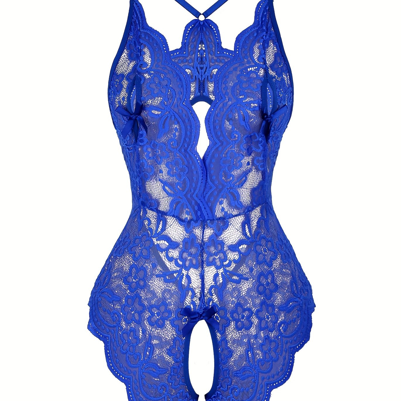 Women's Floral Lace Backless Teddy Bodysuit for Valentine's Day Gift