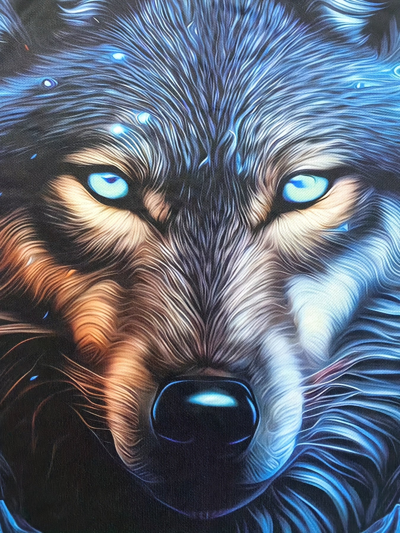 Men's Plus Size Wolf Print Tank Top Breathable Polyester Spandex Summer Fitness