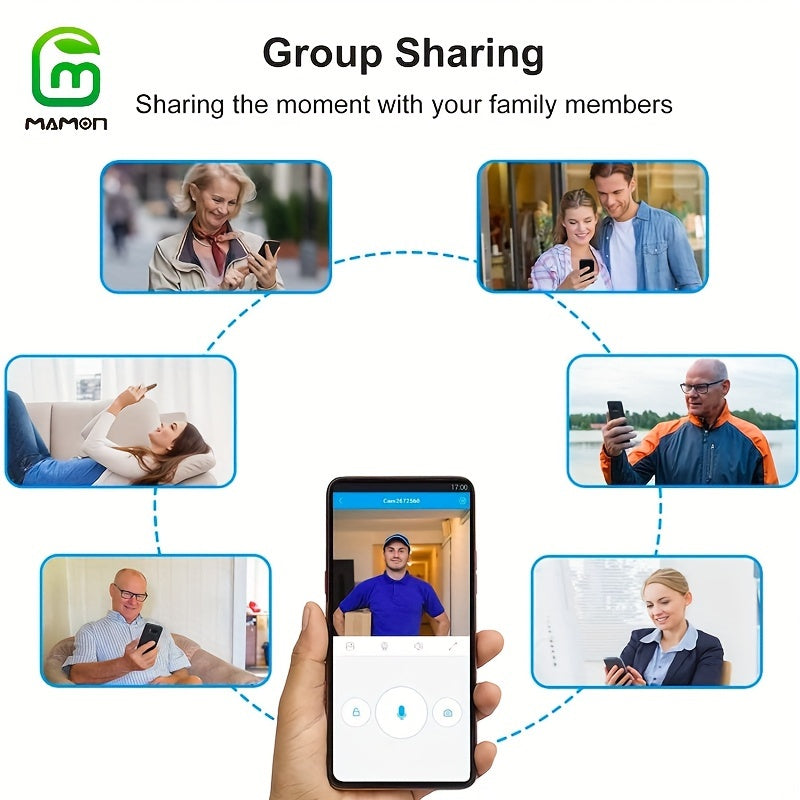 2K HD Wireless Video Doorbell Camera with Two-Way Audio PIR Motion Detection and Alexa Compatibility