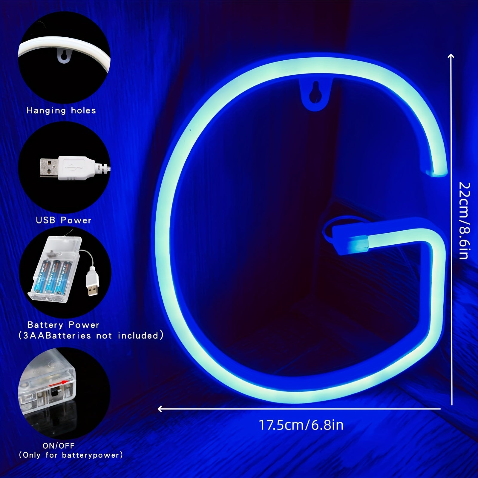 Neon LED harf yorug'lik belgisi, USB yoki batareyalar bilan quvvatlanadi, yotoqxona bezatish yoki maxsus tadbirlar uchun mukammal.