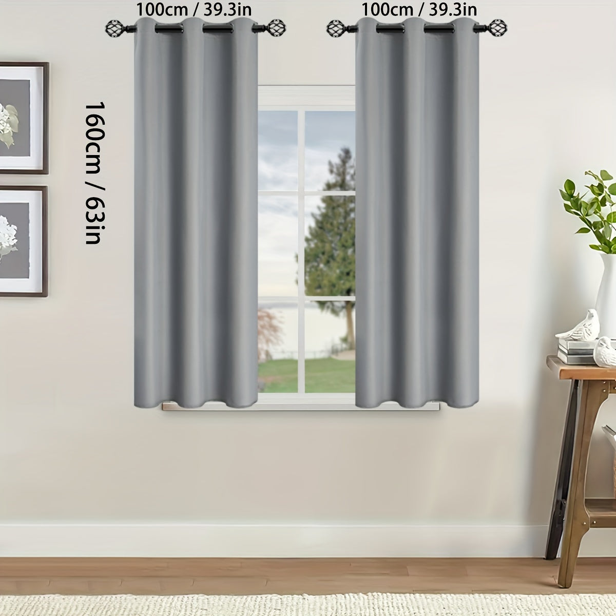 Blackout Curtains for Bedroom and Living Room, UV Protection, Easy Slide