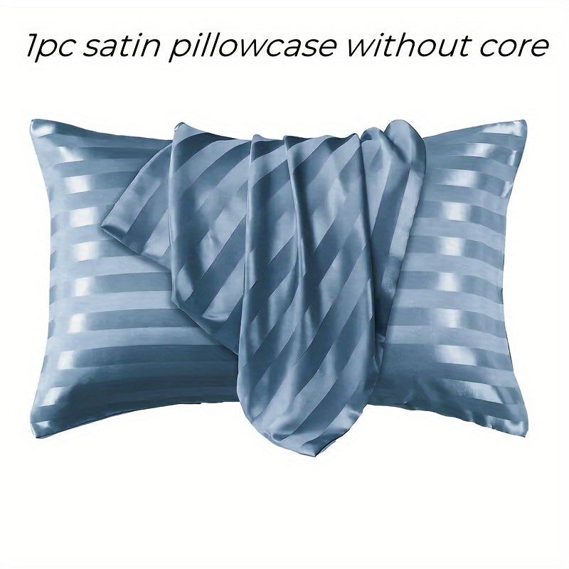 Soft Skin-Friendly Striped Satin Pillowcase with Flap Closure