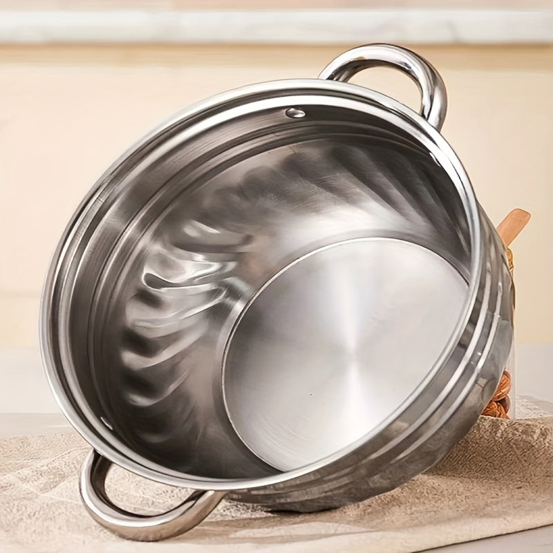 Set of 10 Stainless Steel Cookware Pots with Lids and Spoons for Soup Noodles Seafood