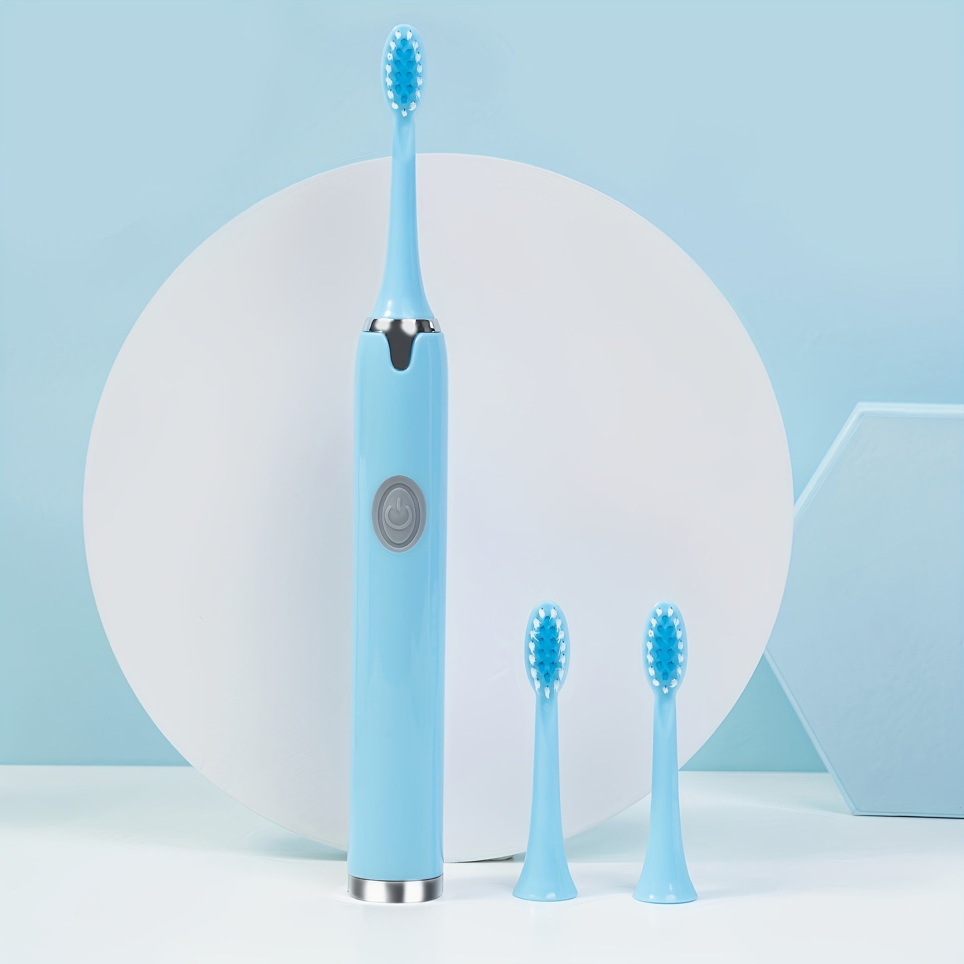 Electric Travel Toothbrush Set with 3 Brush Heads for Whitening and Portability