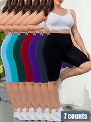 Ayollar uchun yuqori belli yoga shortlari to'plami, to'rt yo'nalishda cho'ziladigan va tez quriydigan