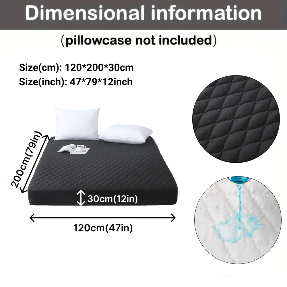 Waterproof Mattress Protector Breathable Dustproof Quilted Bed Cover in White Dark Blue Green Gray