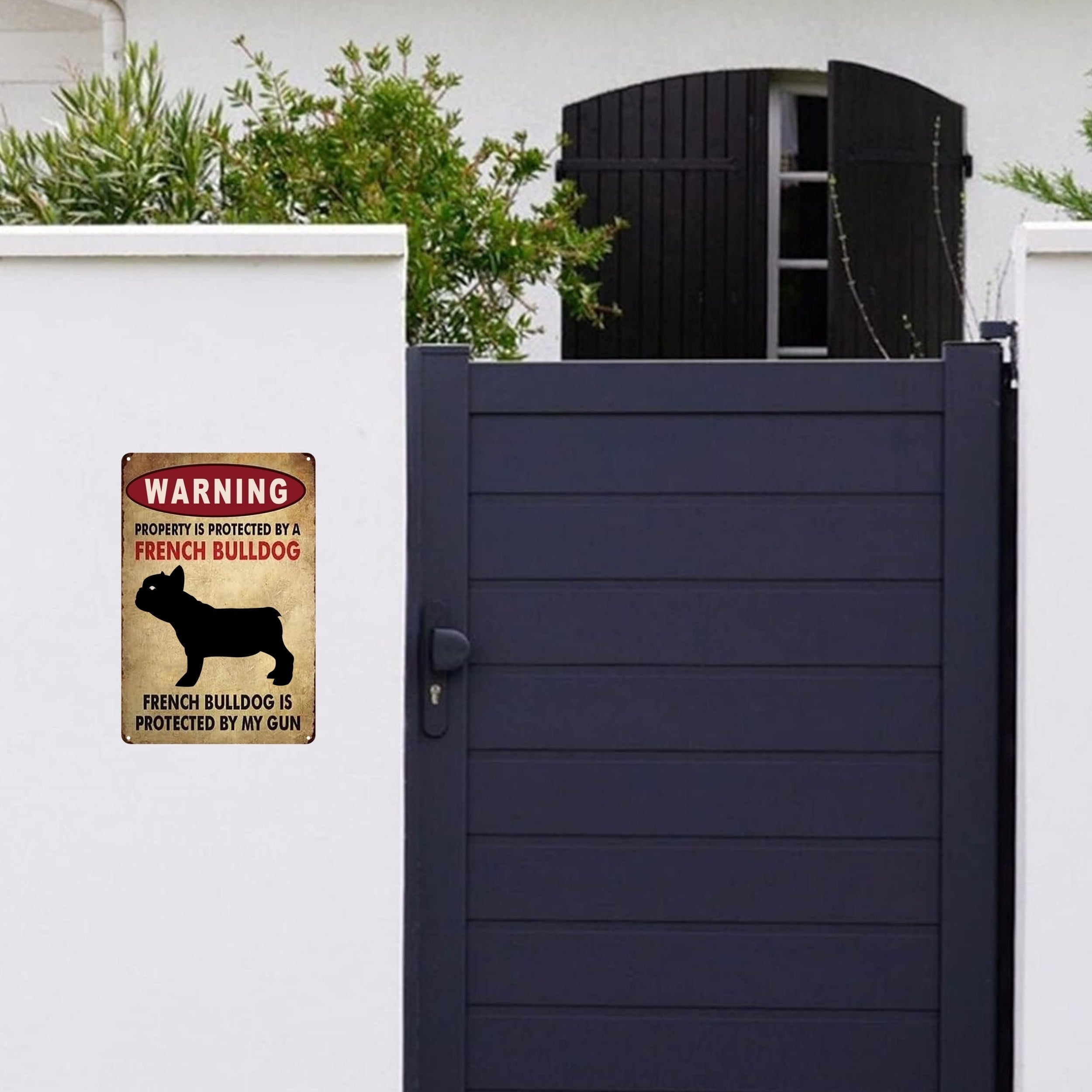 Funny French Bulldog Metal Tin Sign 11.81x7.87 Inches Home Decor Garage Bar Cafe