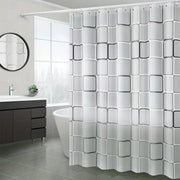 EVA polietilen tekis hammom pardasi, mustahkam metall grometlar va plastik tutqichlar bilan, suvga chidamli va yengil, barcha mavsumlar uchun kosmik mavzudagi dush bo'linmasi