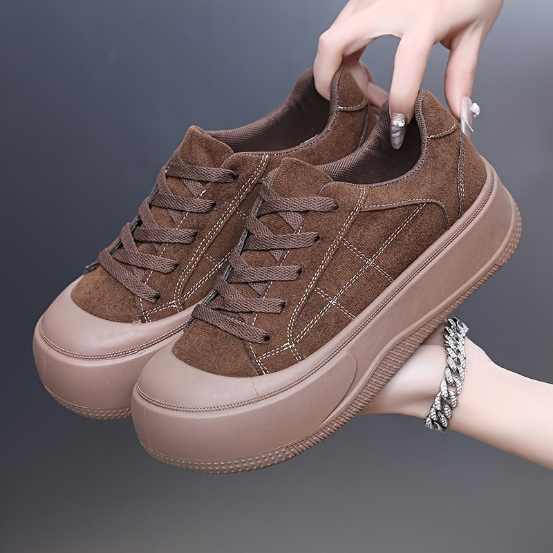 Women's Casual Canvas Platform Shoes Thick Sole Retro Versatile Shoes