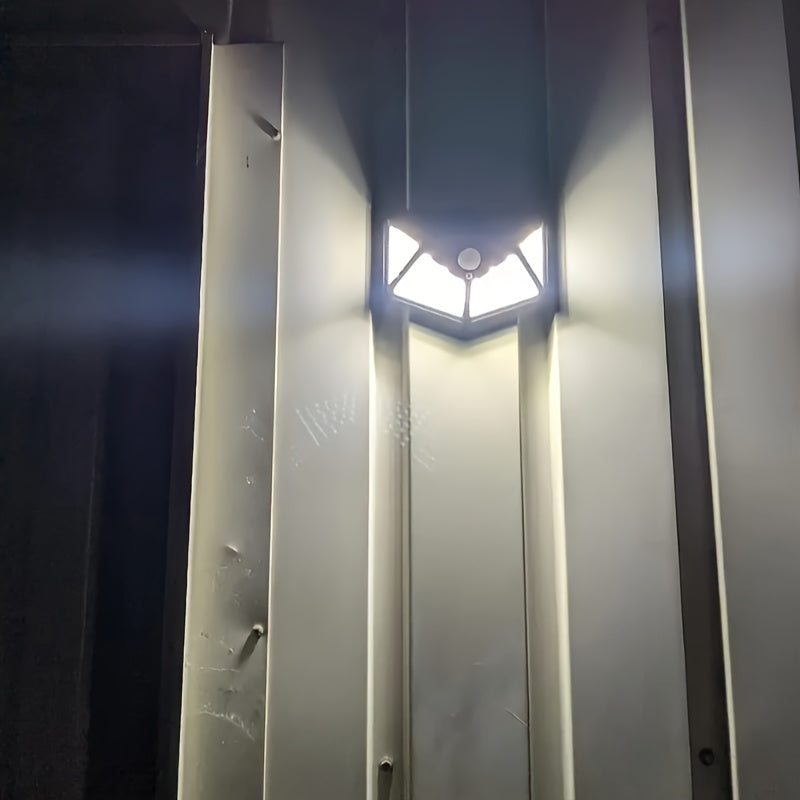 Уличный солнечный настенный светильник 100 LED с датчиком движения, сад, забор, безопасность, двор