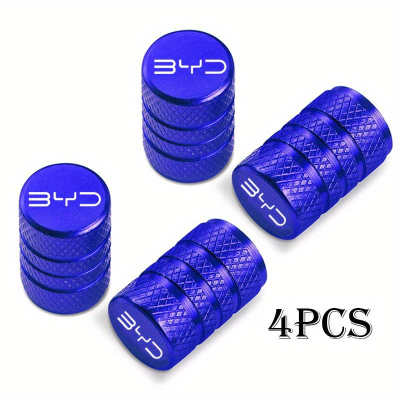 4 Pack Aluminum Tire Valve Caps for EV Cars Dustproof Easy to Install Multiple Colors