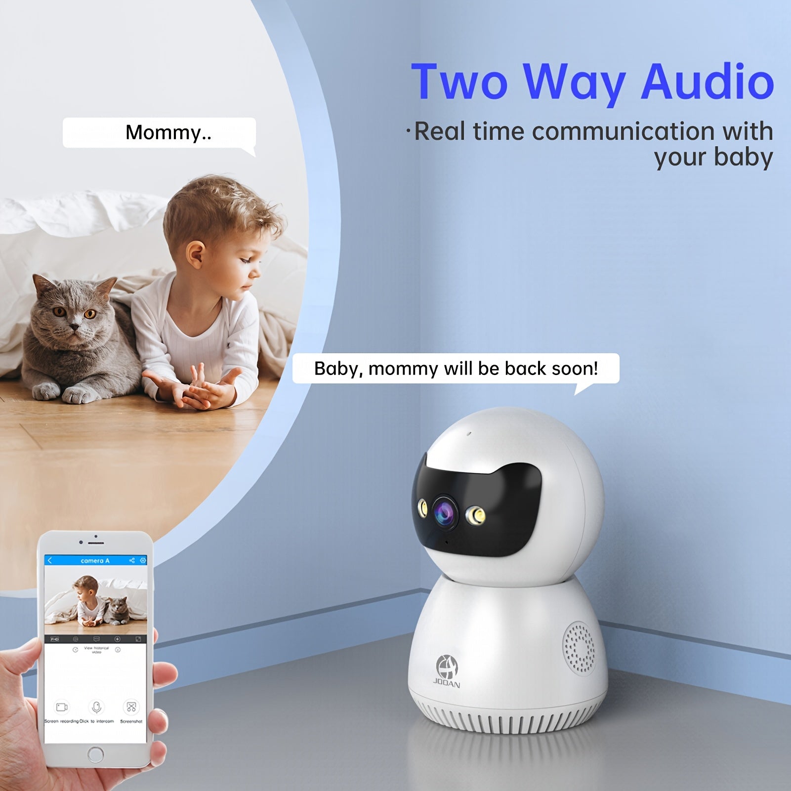 Wireless PTZ IP Camera 5G 2.4G WiFi Surveillance with Two-Way Audio Auto Tracking for Home Pets and Security