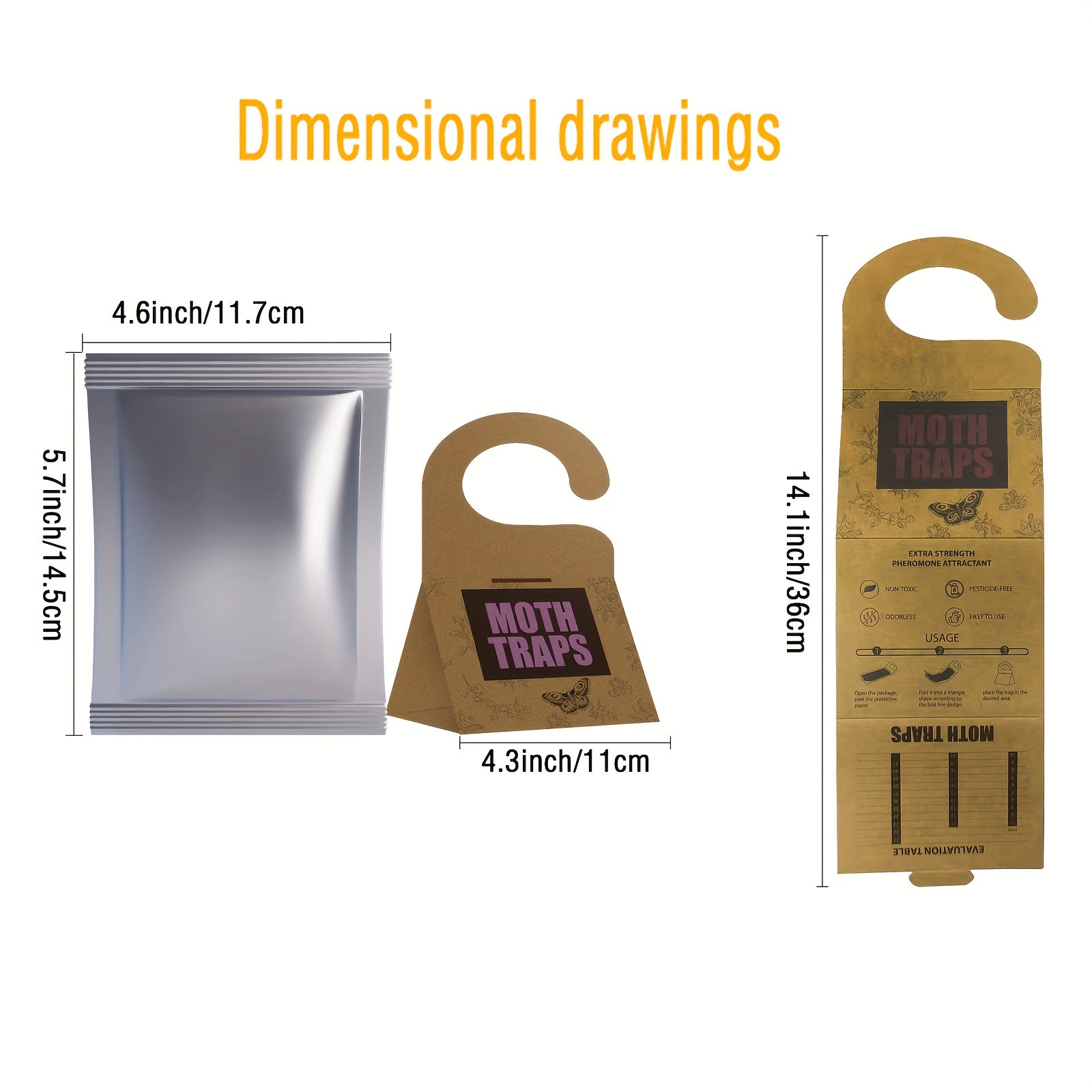 Trampa para ácaros de cartón para uso unisex 12.7cm libre de químicos y no tóxica para armarios