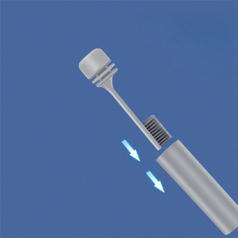 Взрослая складная зубная щетка из бамбукового угля для путешествий с мягкой щетиной