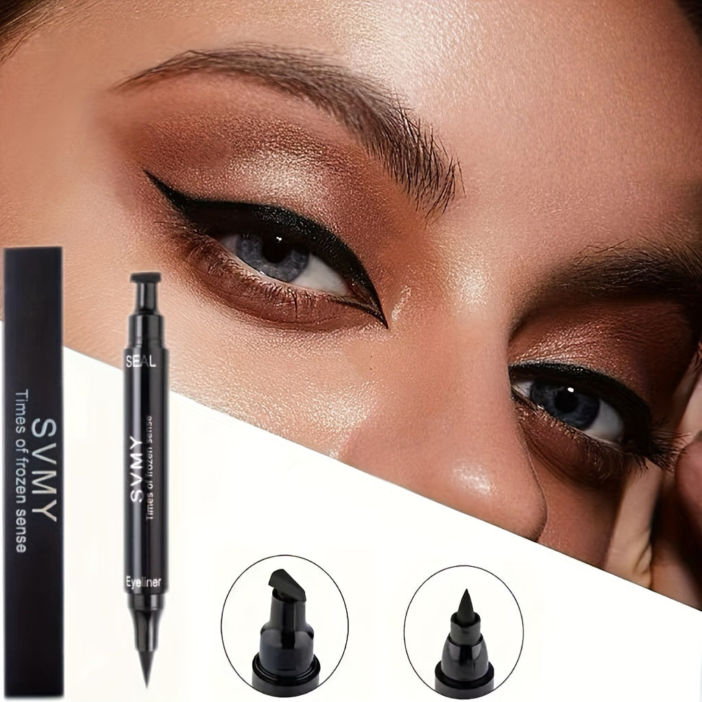 Liquid Eyeliner Pen Women Waterproof Long-Lasting Dual-Tip Black