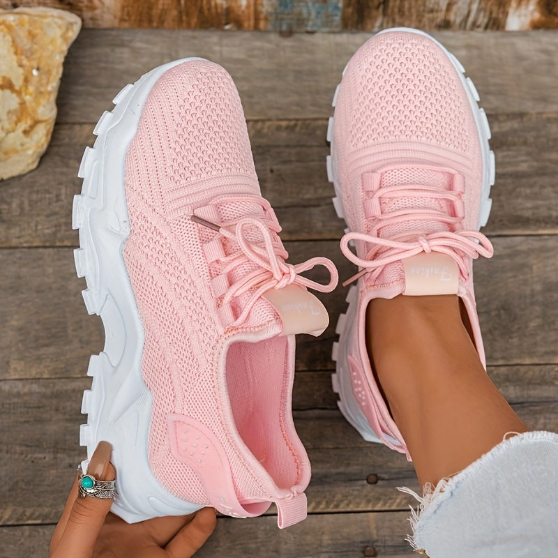 Women's Breathable Knit Sneakers Non-Slip Lightweght Casual Walking Shoes