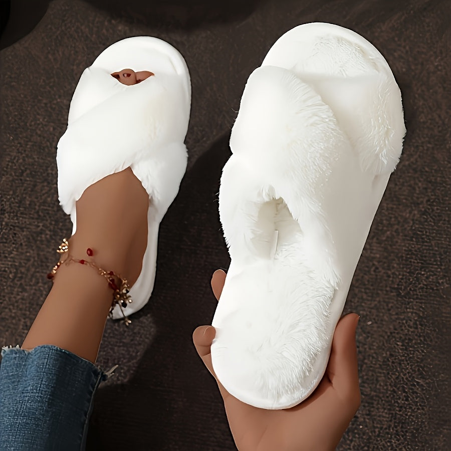 Women’s Cozy Plush Winter Slippers with Non-Slip Sole and Fleece Lining